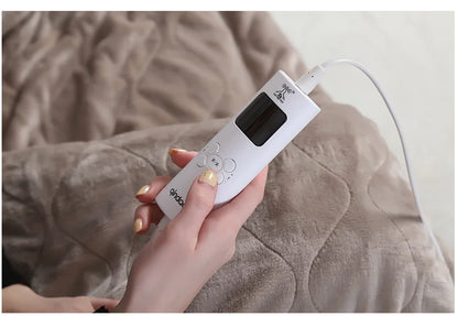 Electric Heated Blanket Knee Warmer 150x80cm – Auto Shutoff, 3 Heat Levels – Home & Office